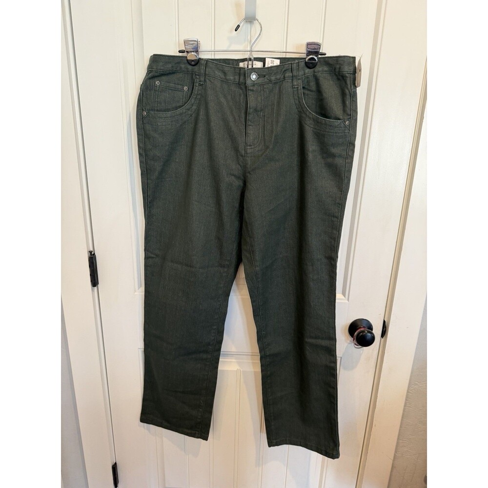 NWT CJ Banks Jeans Womens 16W Pine Green Straight Leg Plus Size Denim Pants